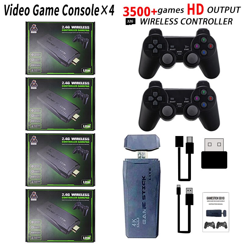 Vídeo Game Stick 4k Retrô 10.000 Jogos Original®+ 2 Controles de Brinde