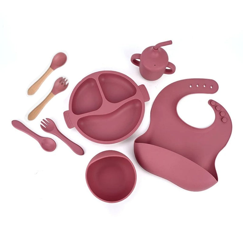 Kit Alimentação Bebê Silicone - 6 Peças Com Ventosa